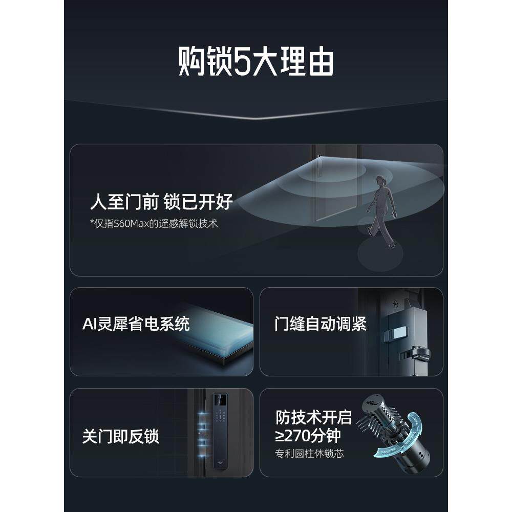 王力智能门锁密码锁家用门锁猫眼3D人脸识别电子门锁指纹锁P70PRO