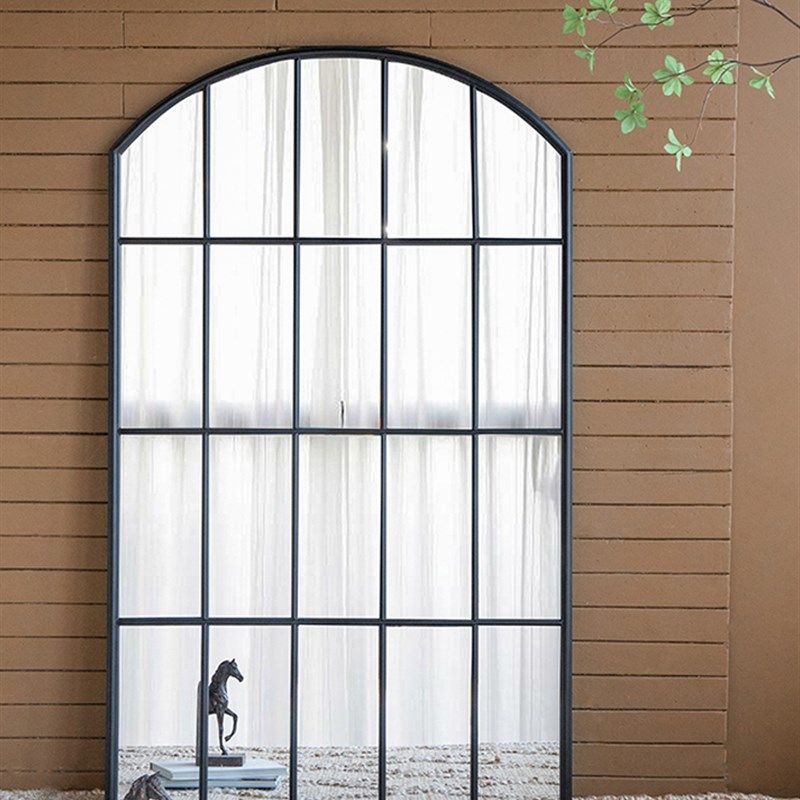 室内墙面装饰镜子铁艺窗户造型假窗玻璃玄关摆设隔断拍摄道具欧式