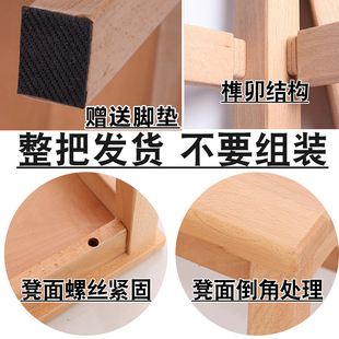木凳子实木四脚餐凳长方形家用学校高脚凳木质小方凳成人垫高凳子