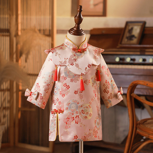 抓周礼服女宝宝春秋新款女童唐装一周岁生日宴中国风儿童旗袍秋季