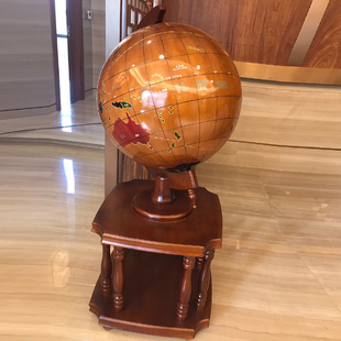 木地球仪落地摆件办公室校庆客厅书房装饰品送公司乔迁开业礼品