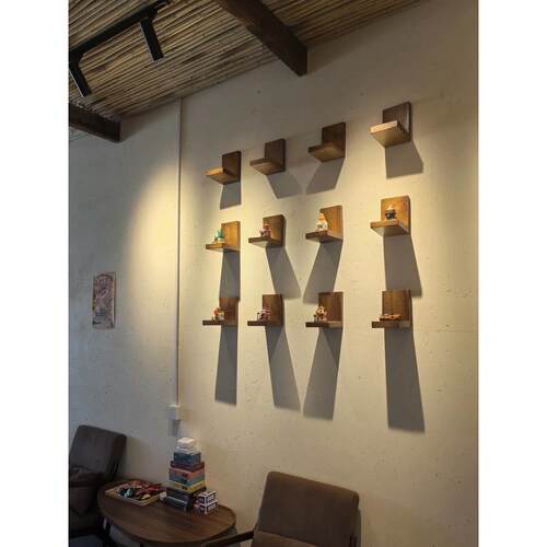 L墙上置物架墙上隔板背景墙展示架隔板璧饰花架创意陈列背景茶室
