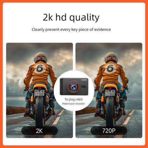 涂影Ride5摩托车记录仪碰撞锁定电动车骑行记录仪2k高清WIFI防水