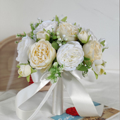 新娘手捧花结婚仿真花婚礼韩式 婚纱照道具领证拍照花束摄影假花