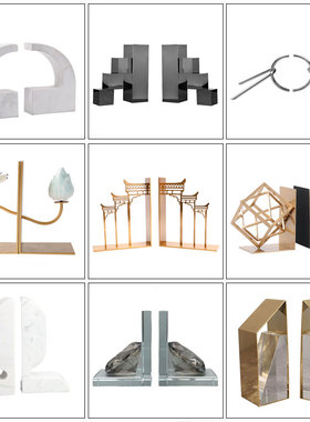 新中式书挡书立架创意书房摆件轻奢风书靠夹书器家居样板房装饰品