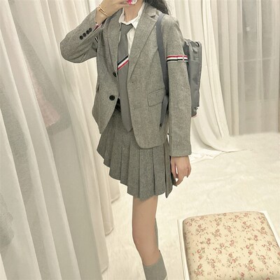 TWO女装2023秋冬新款时髦西装裙套装气质名媛学院风两件套