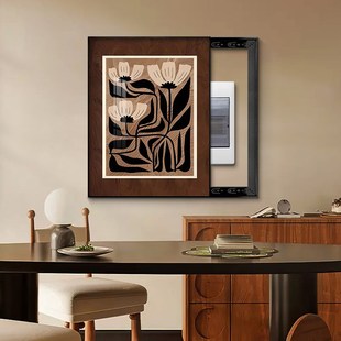 法式中古风电表箱装饰画竖款2024新款遮挡强弱配电箱盒挂画免打孔