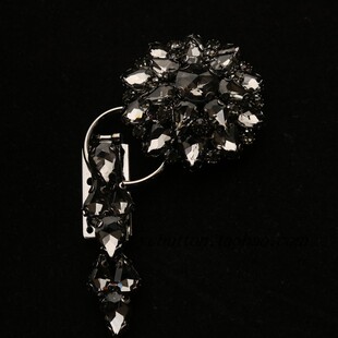 皮草扣子貂皮大衣领口的大扣水钻高档奢华卡子裘皮搭扣钮扣鸭嘴扣