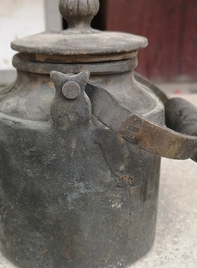 古玩铜器收藏仿古纯铜寿星老头李白手提壶水壶茶壶酒壶古董老物件