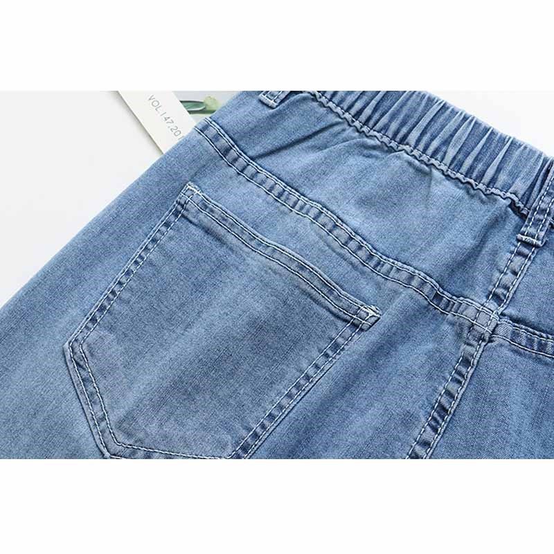大码女装胖mm遮肚显瘦哈伦牛仔裤女时尚设计感高腰蓝色九分老爹裤,女装/女士精品,大码裤装,淘宝优惠券,粉丝福利购,淘宝优惠卷