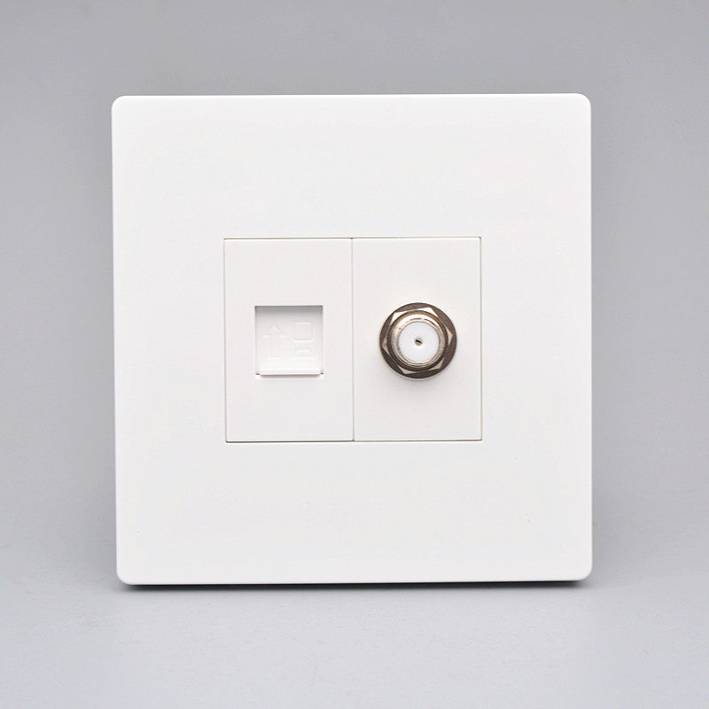 大板款网络电视面板86型六类千兆七类万兆网线插英制F头墙壁插座,电子/电工,电脑+电视插座,淘宝优惠券,粉丝福利购,淘宝优惠卷