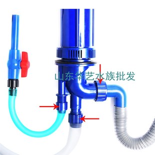 鱼缸三重溢流管件套装强排水四重溢流底滤管配件上下水底过滤水管