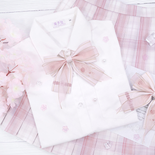 长袖 角襟丸襟百搭女学生制服上衣短袖 白衬衫 日制基础款