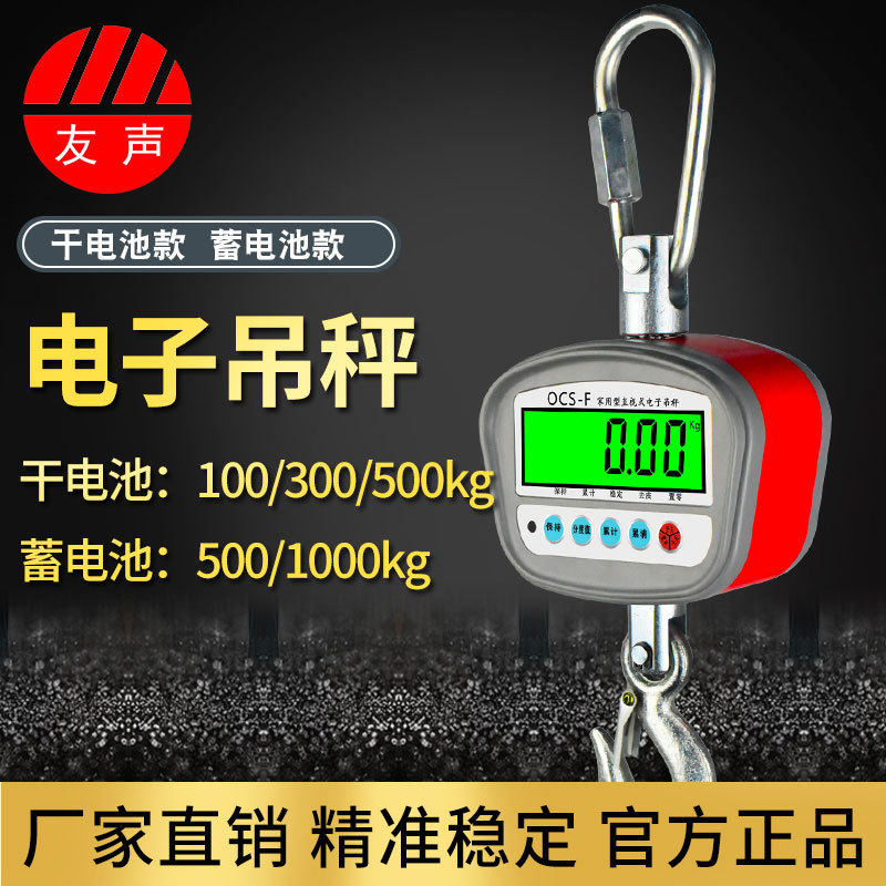 电子吊秤100公斤300千克500kg1T200家用小型吊磅挂钩称吊钩秤图片