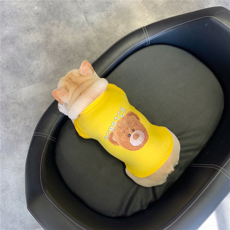 宠物狗狗春季衣服 法斗八巴哥比熊柴犬小型犬T恤 泰迪印花打底衫