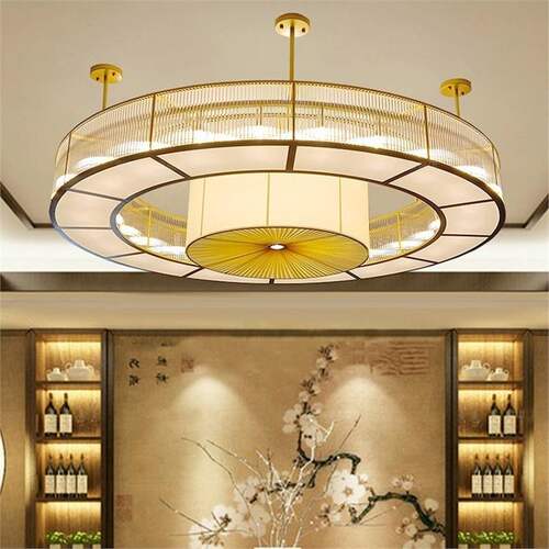 新中式客厅大吊灯中山灯饰中国风酒店茶楼餐厅包厢别墅大厅工程灯