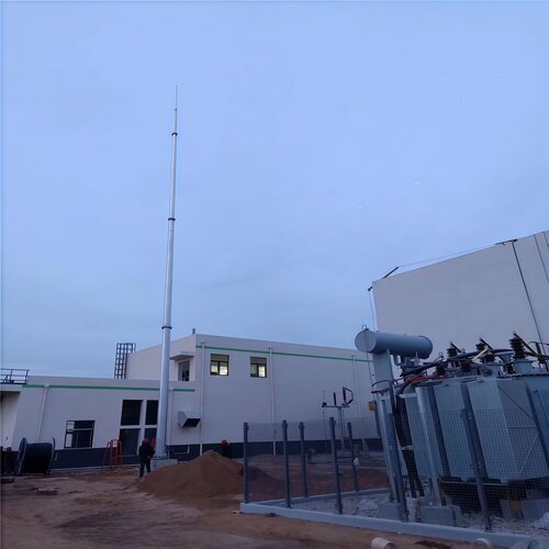 工厂避雷塔13米GH-7钢管杆避雷针抗风压.7kn/m2防腐措施热镀锌防