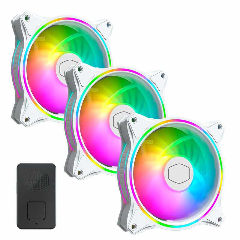 酷冷 MF120 Halo ARGB PWM电脑神光幻彩机箱散热风扇 黑/白色