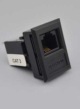 黑色CAT3免打线电话模块带支架 RJ11语音插座模块 桌面插座专用