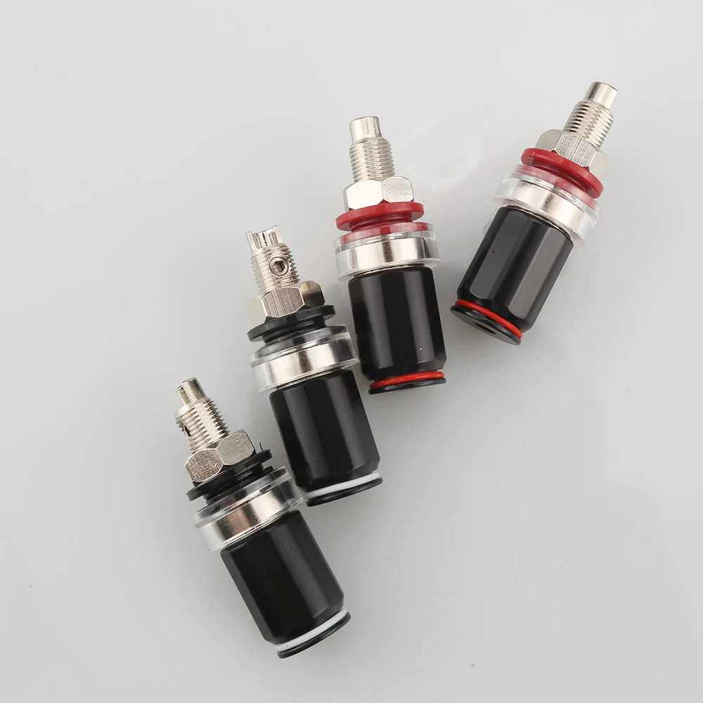 HIFI级音箱镀金镀铑接线柱 免焊喇叭线插头端子座 音响功放插座