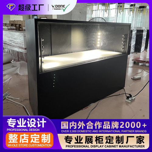威墩定制不锈钢博物馆玻璃陈列柜产品展台展柜led 灯展示台展示柜