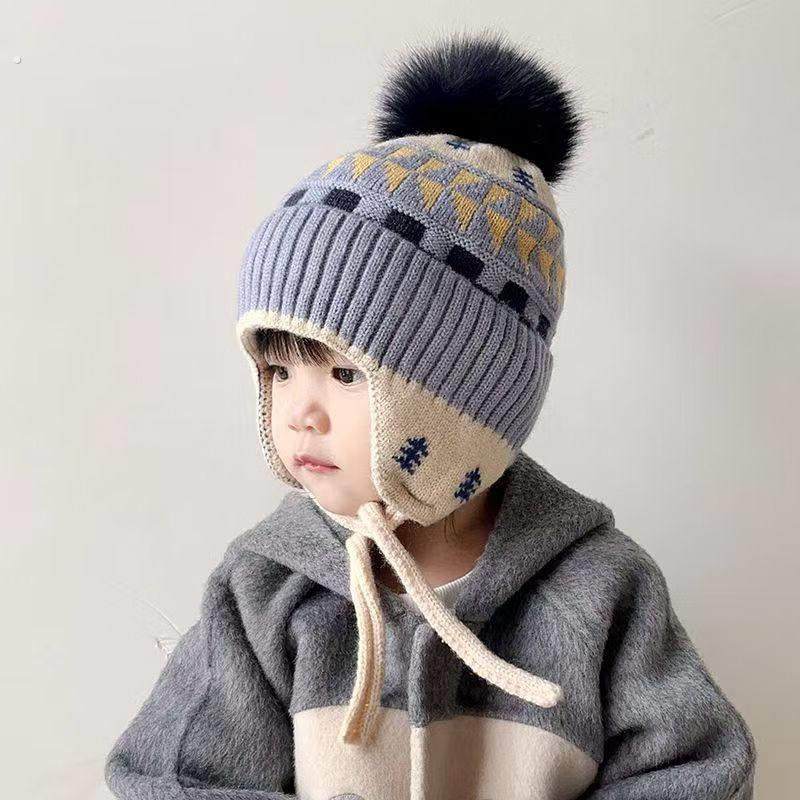 儿童帽子秋冬季宝宝毛线帽围脖女童针织帽男童护耳帽保暖防风冬天,童装/婴儿装/亲子装,多件套 帽子、围巾、手套等组合,淘宝优惠券,粉丝福利购,淘宝优惠卷