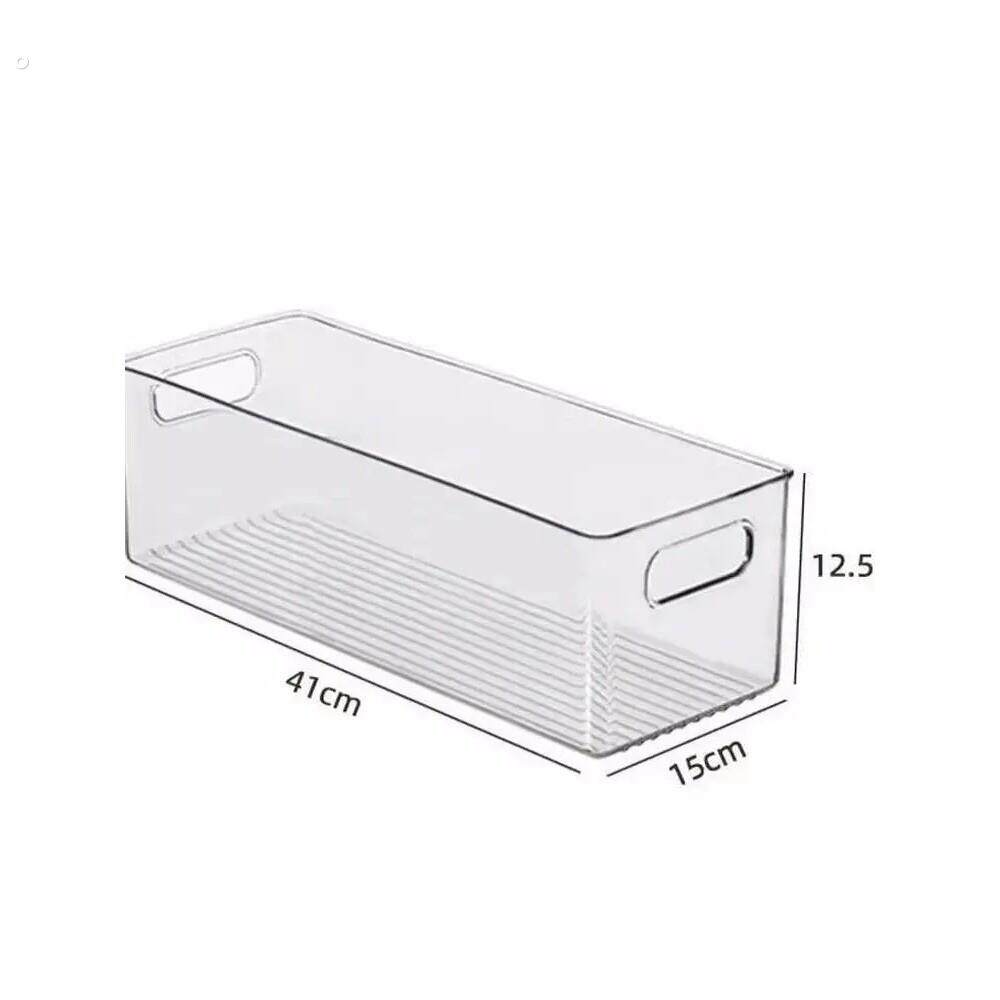 家用日式透明压克力长条盒加高瘦高型大收纳盒化妆盒窄柜超高冰箱