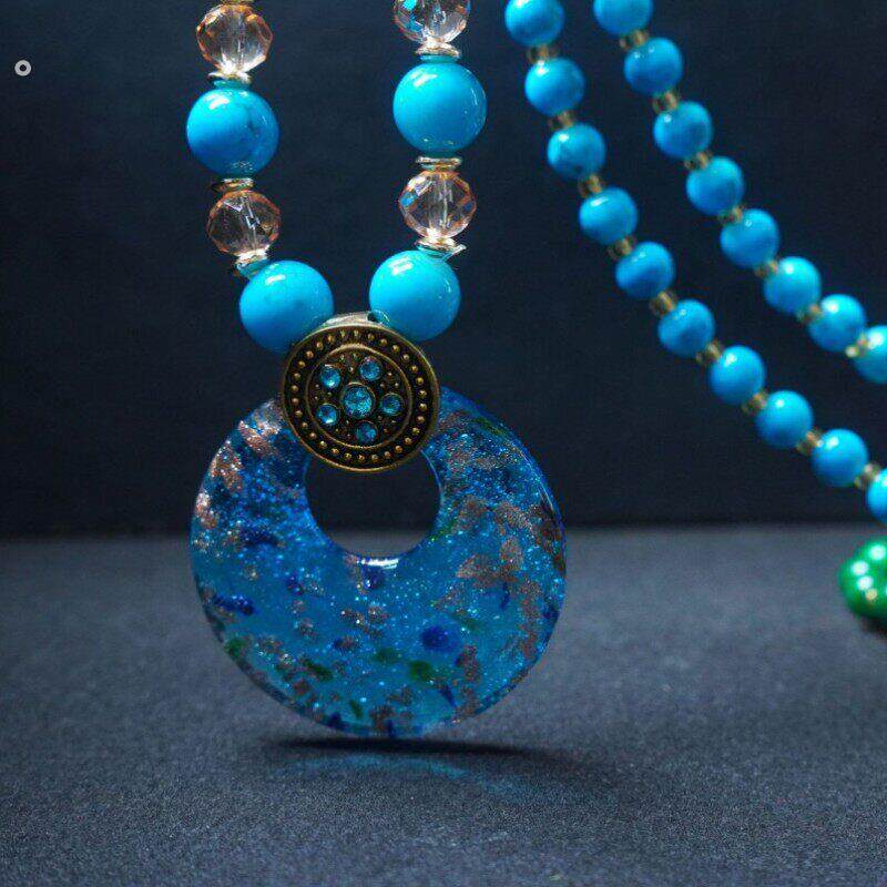 波西米亚民族风项链百搭挂饰挂件复古配饰品长版毛衣链女装饰挂链