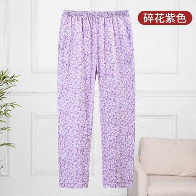 中老年睡裤女老太太奶奶棉短裤七分裤妈家居睡宽松加肥加大薄