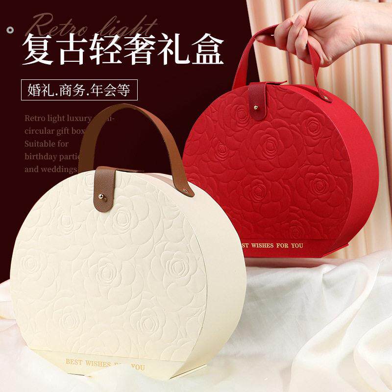 玫瑰伴手礼盒空盒婚庆伴娘回礼高级感中国风喜糖盒轻奢皮提礼物盒