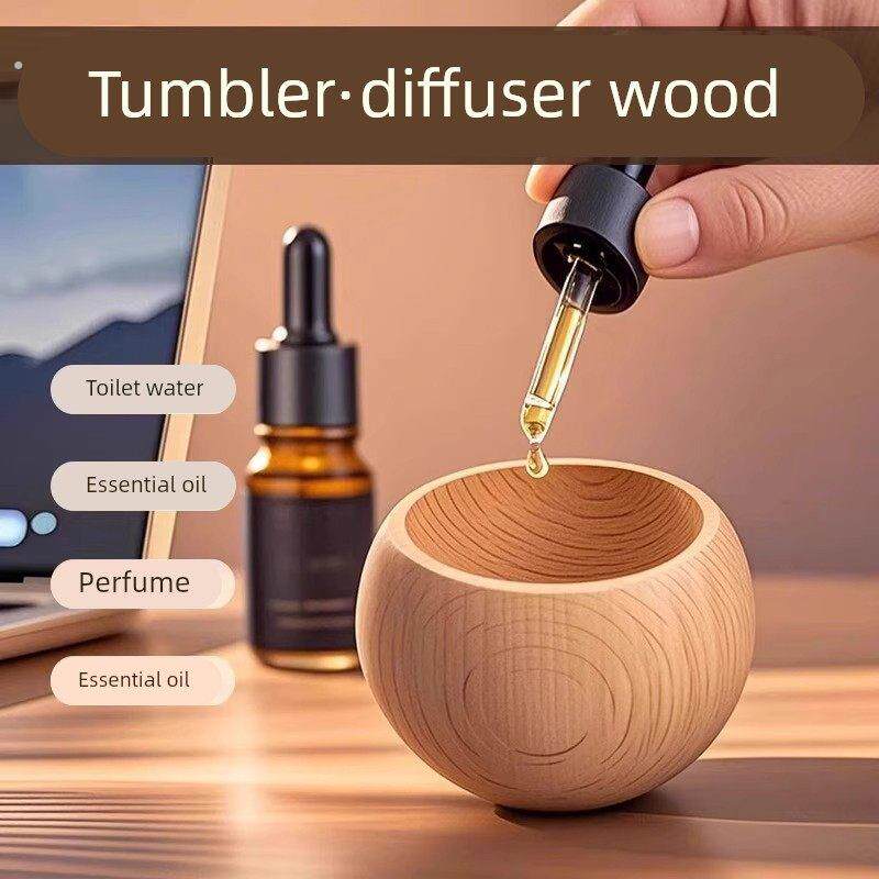 不倒翁扩香木小圆蛋精油香薰散香车载办公室家用卧室扩香器摆件