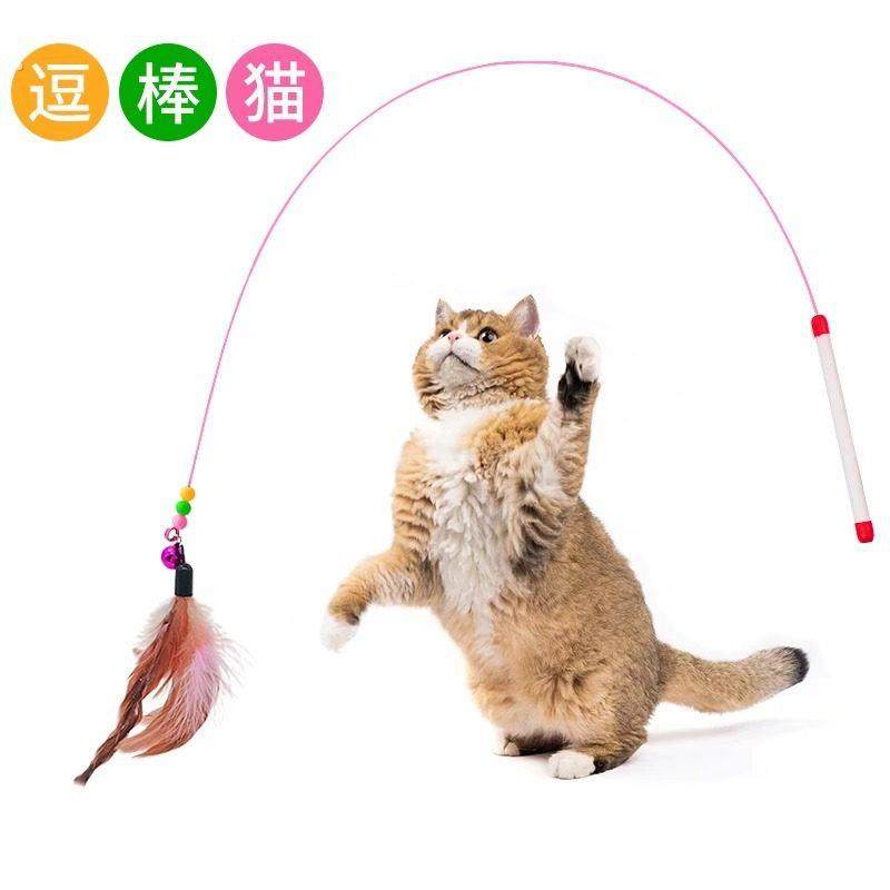 超长杆钢丝逗猫棒带铃铛羽毛猫咪宠物玩具喵咪互动玩耍消耗体力,宠物/宠物食品及用品,逗猫棒,淘宝优惠券,粉丝福利购,淘宝优惠卷