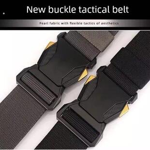 快拆卡扣男士战术加长弹力皮带腰封松紧腰带尼龙运动军训裤带帆布
