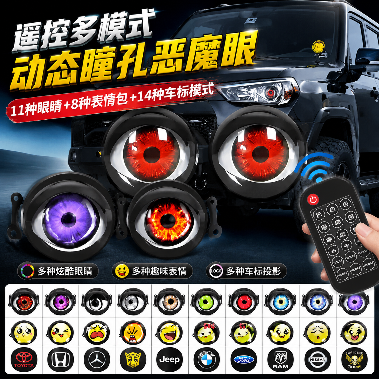 透镜大灯1.5W改装透镜灯多模