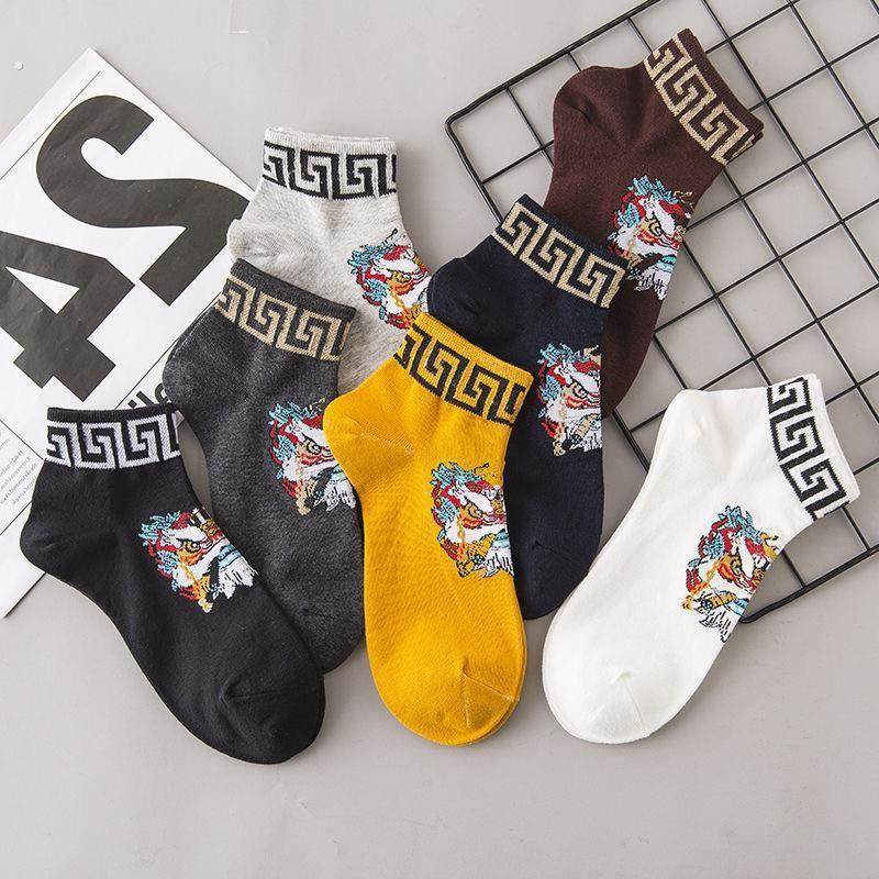 中国风麒麟男士袜子四季款短袜纯棉防臭吸汗低帮个性运动休闲男袜,女士内衣/男士内衣/家居服,短袜,淘宝优惠券,粉丝福利购,淘宝优惠卷