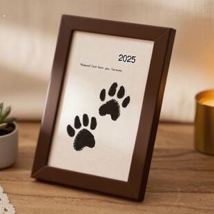 宠物爪印纪念相框狗狗脚印泥猫咪足迹毛发收集纪念品照片摆台
