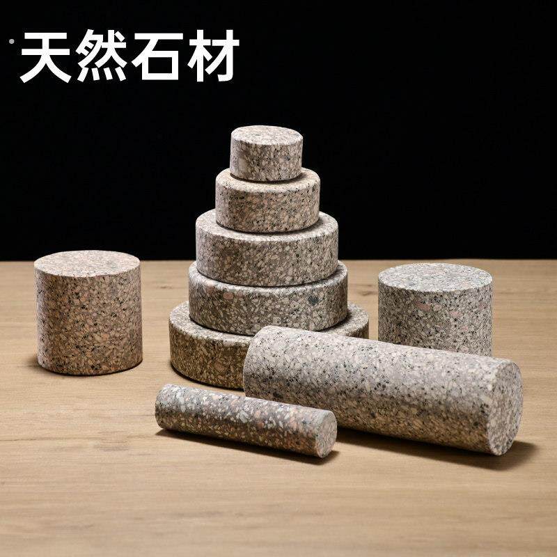 石头块压菜小石头摆件景观造景石头天然石材麦饭石圆形圆柱石头