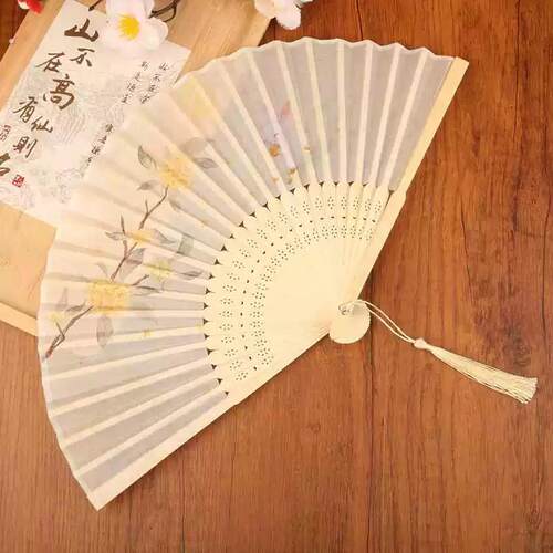 新中式折扇古风中国风折叠扇子拍照女可携式新款古典汉服女旗袍夏