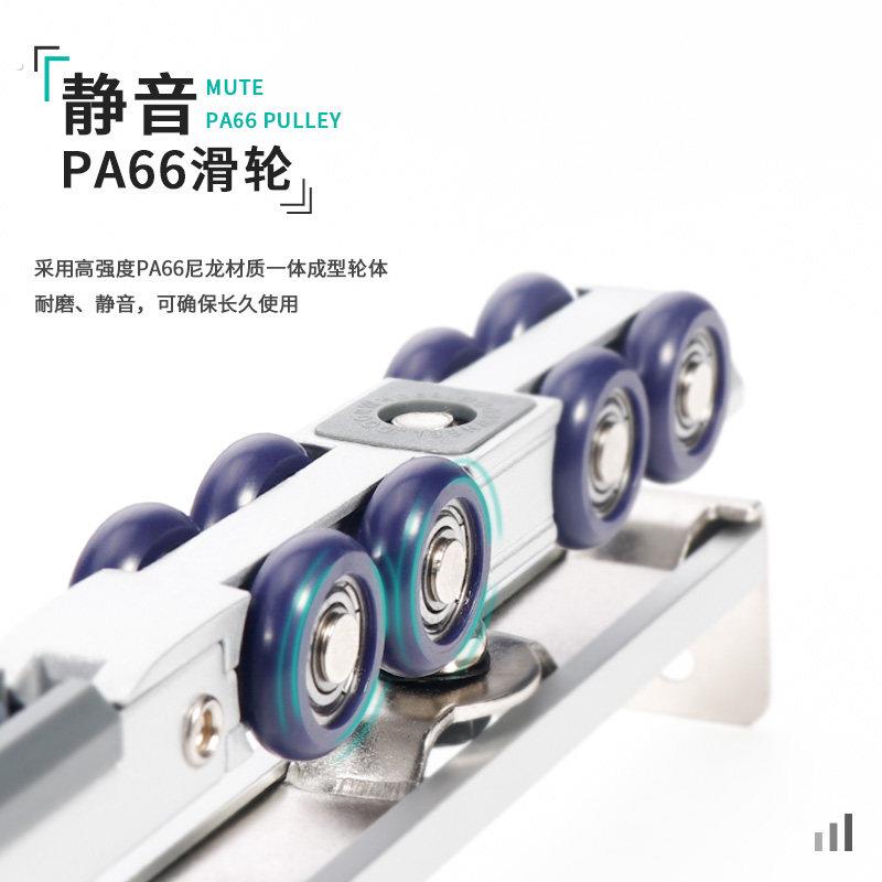 吊趟门配件卫生间移门缓冲吊轨滑轮平移门上轨道推拉门侧装移滑门图片