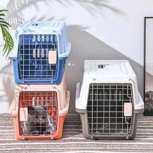 宠物航空箱大号栅栏现货车载透气猫咪外出托运箱宠物箱用品