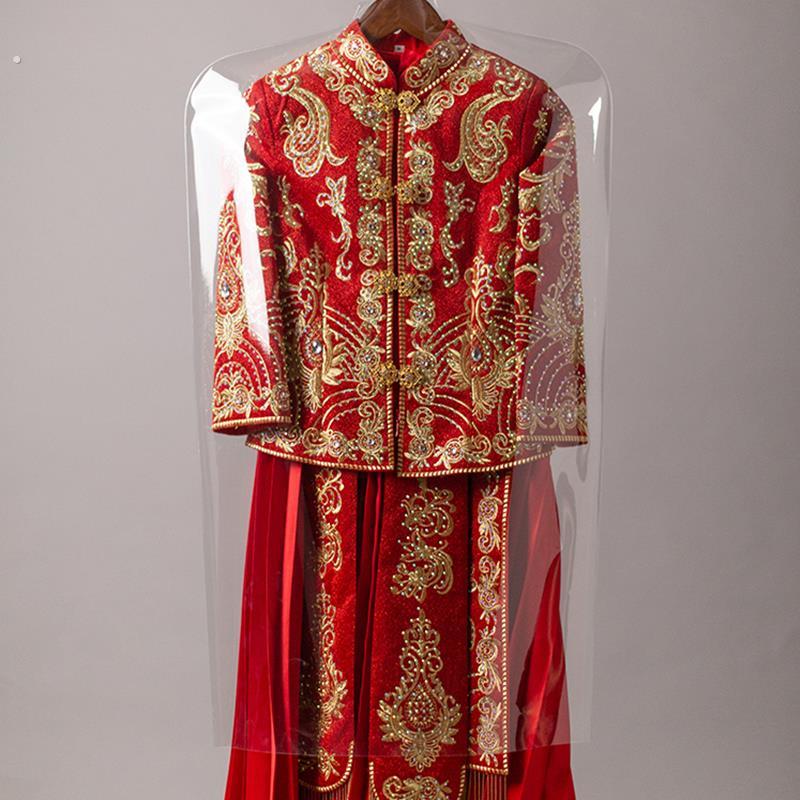 加厚袋服装店用透明防尘套塑料家用衣橱旗袍秀禾服衣服保护外北秦