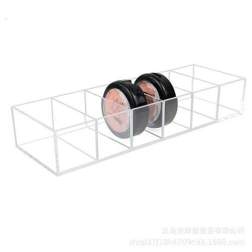 气垫收纳盒透明亚克力6格可拆卸塑料化妆品收纳盒粉饼腮红架创意
