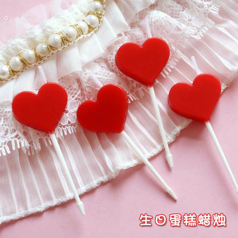 100个红色小爱心生日蜡烛儿童可爱心形蜡烛蛋糕装饰浪漫派对布置