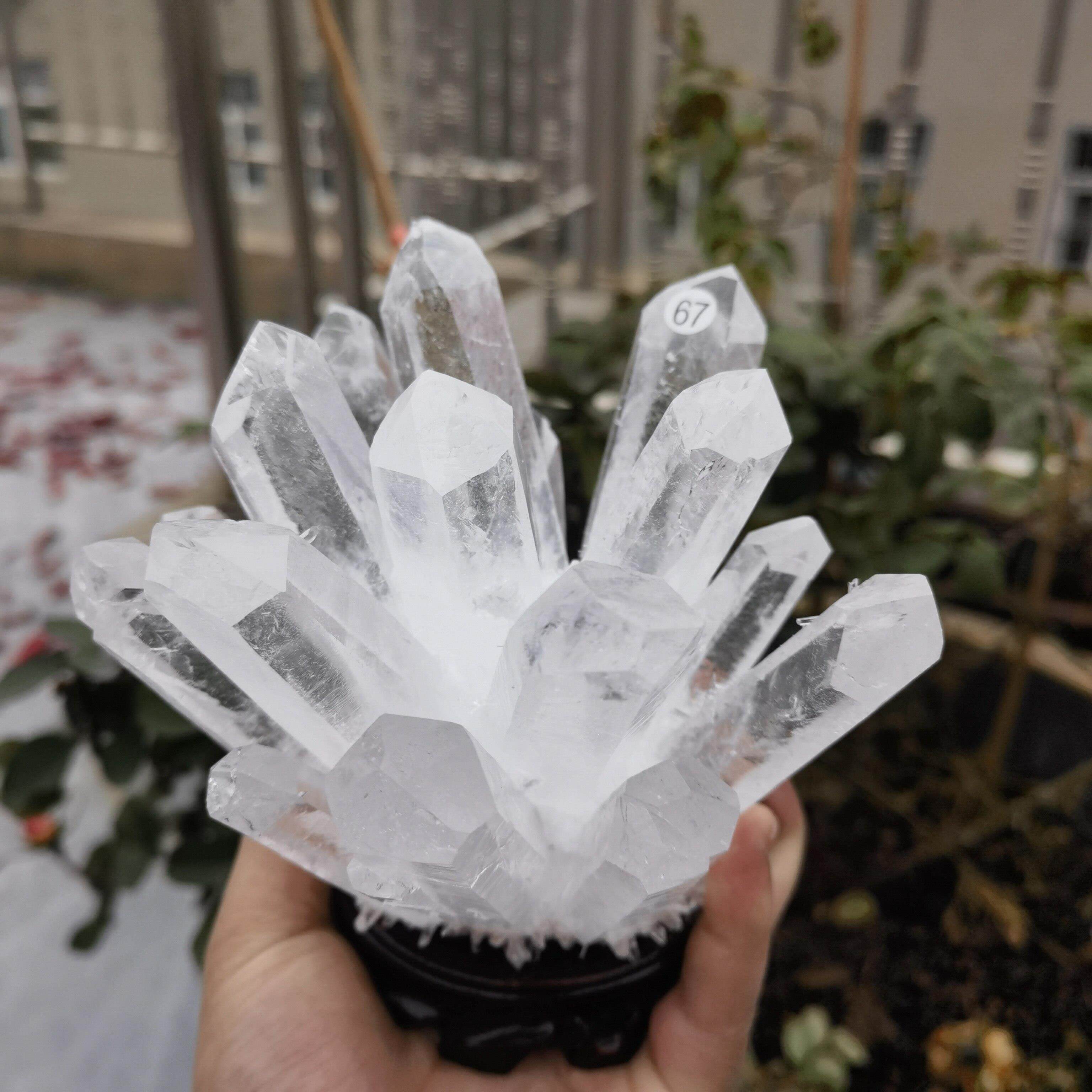 天然白水晶簇消磁原石摆件白水晶客厅 办公室新家装饰摆件 高档饰