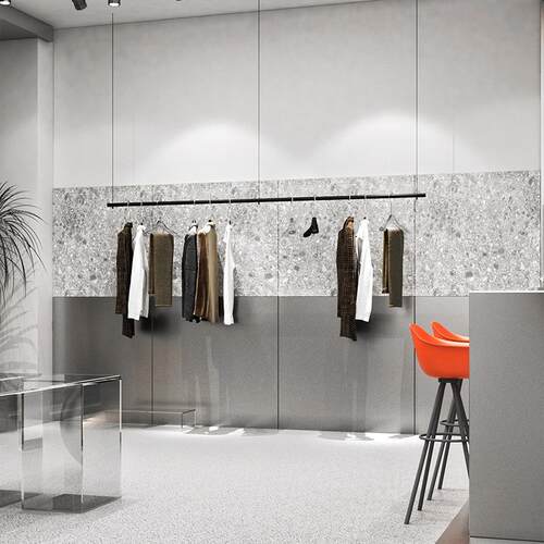 服装店展示架不锈钢悬挂悬吊式天花板货架男女童装伸缩上墙陈列黑