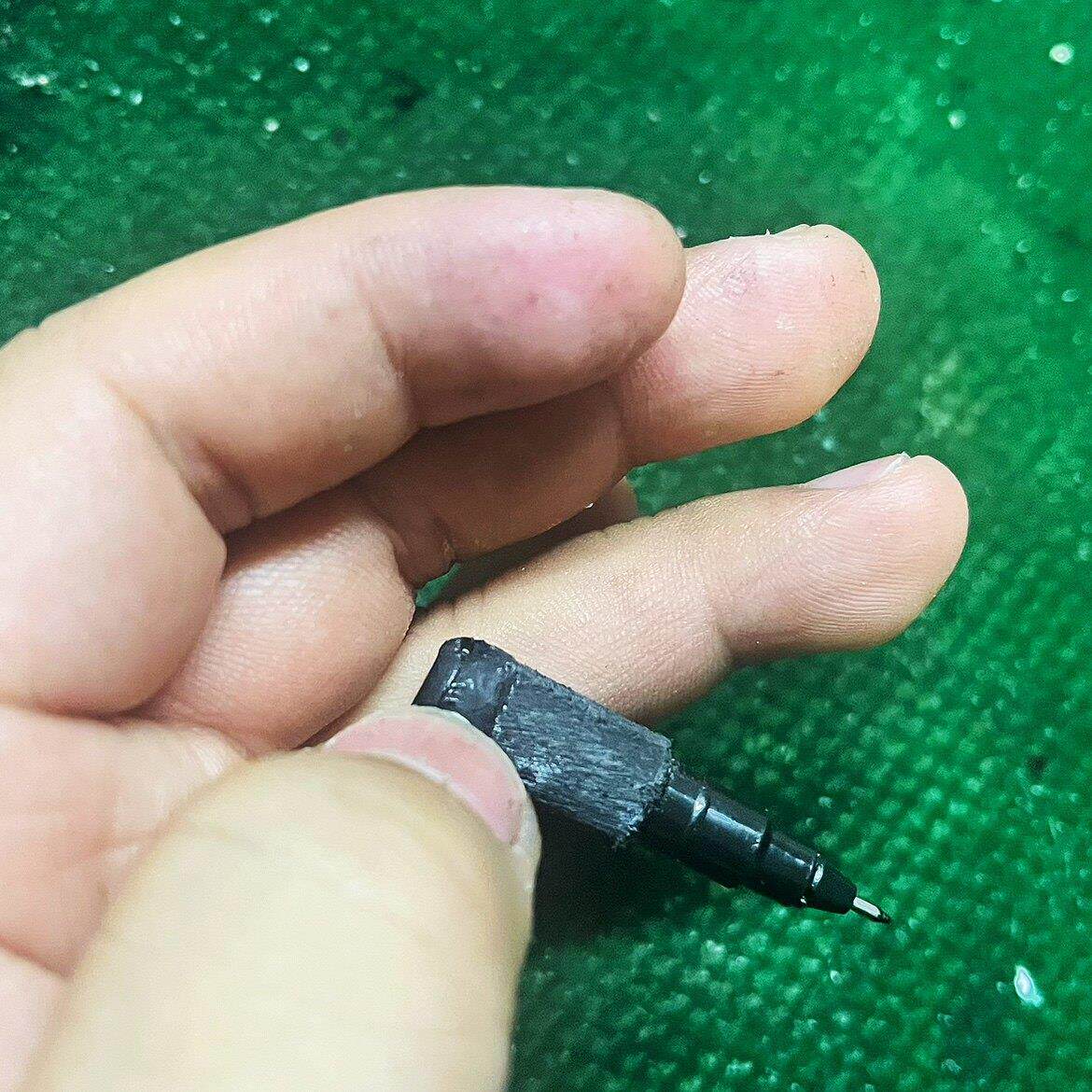 魔术新款影子笔尖头记号笔超短速干小记号笔黑色进口原漆持久不掉