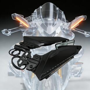适用钱江赛921PRO 800RS 600RS改装带灯定风翼后视镜转向灯刀锋镜