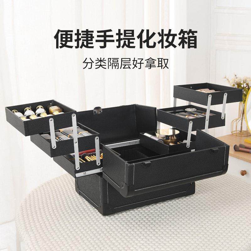 专业纹眉纹绣工具箱大容量多层可携式美容美甲美睫跟妆师手提化妆