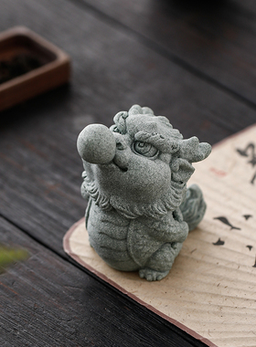 创意小麒麟线香插香托香器摆件卡通可爱泡泡龙鱼缸造景桌面装饰品