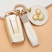 适用于大众途锐钥匙套女士款 锐汽车钥匙包扣全包壳 辉昂新锐尚版
